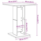 Mesa de bistró madera contrachapada gris Sonoma 60x60x75 cm