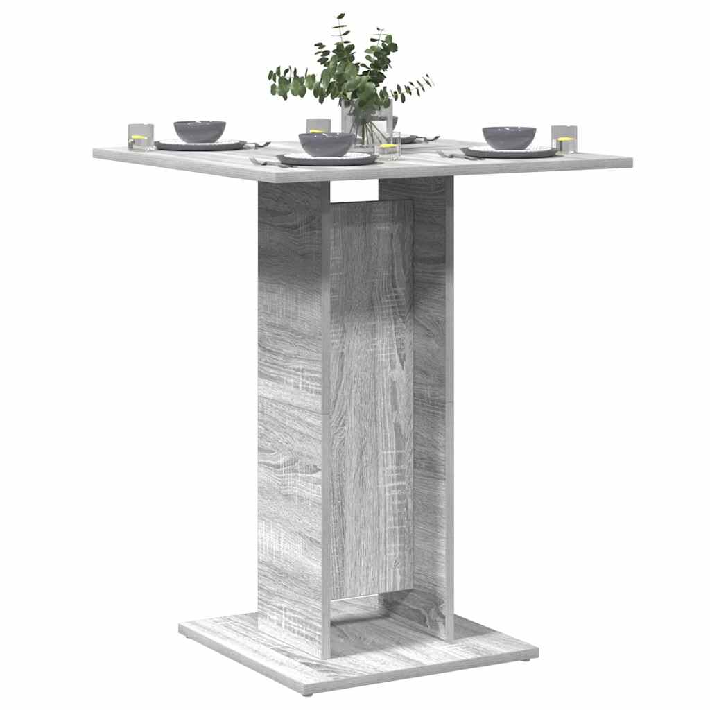 Mesa de bistró madera contrachapada gris Sonoma 60x60x75 cm