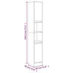 Armario baño madera contrachapada roble ahumado 30x30x183,5cm