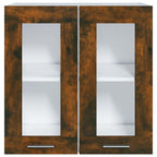 Vitrina colgante "Lyon" de roble ahumado, 60x31x60 cm, madera de ingeniería,