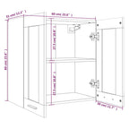 Vitrina colgante "Lyon" de roble ahumado, 60x31x60 cm, madera de ingeniería,