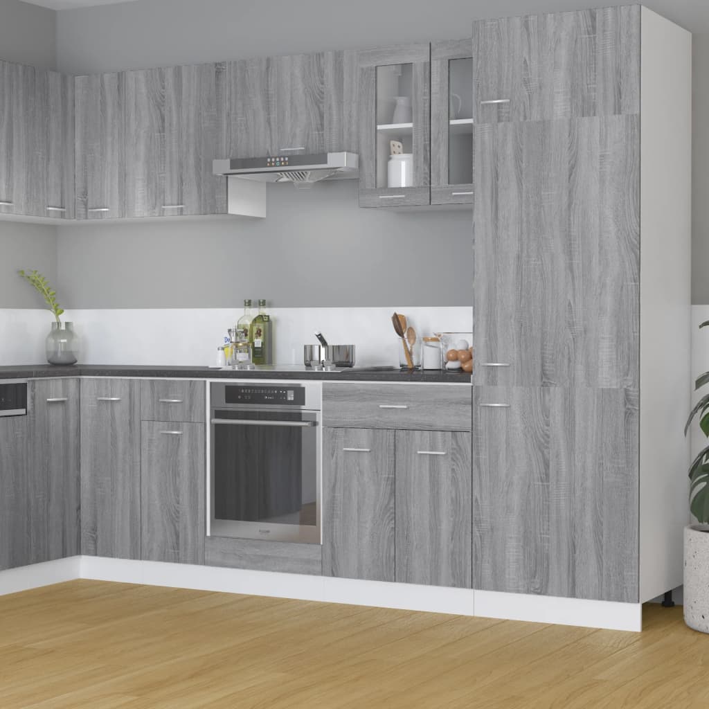 Vitrina colgante "Lyon" de roble ahumado, 60x31x60 cm, madera de ingeniería,