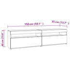 Mueble de TV con luces LED 2 uds gris Sonoma 75x35x40 cm