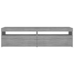 Mueble de TV con luces LED 2 uds gris Sonoma 75x35x40 cm