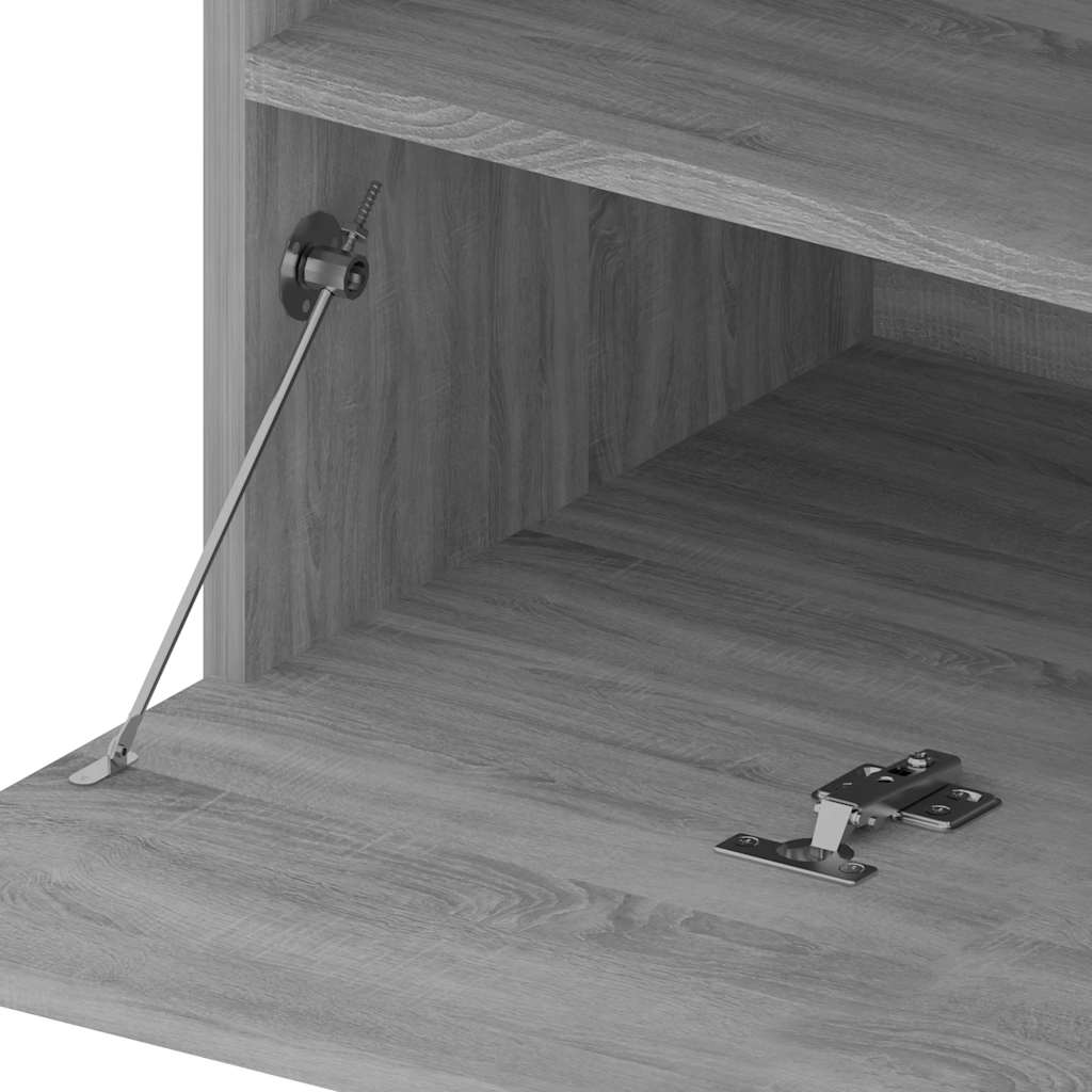 Mueble de TV con luces LED 2 uds gris Sonoma 75x35x40 cm