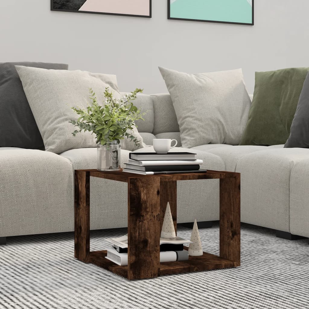 Mesa de centro madera contrachapada gris hormigón 102x55x45 cm