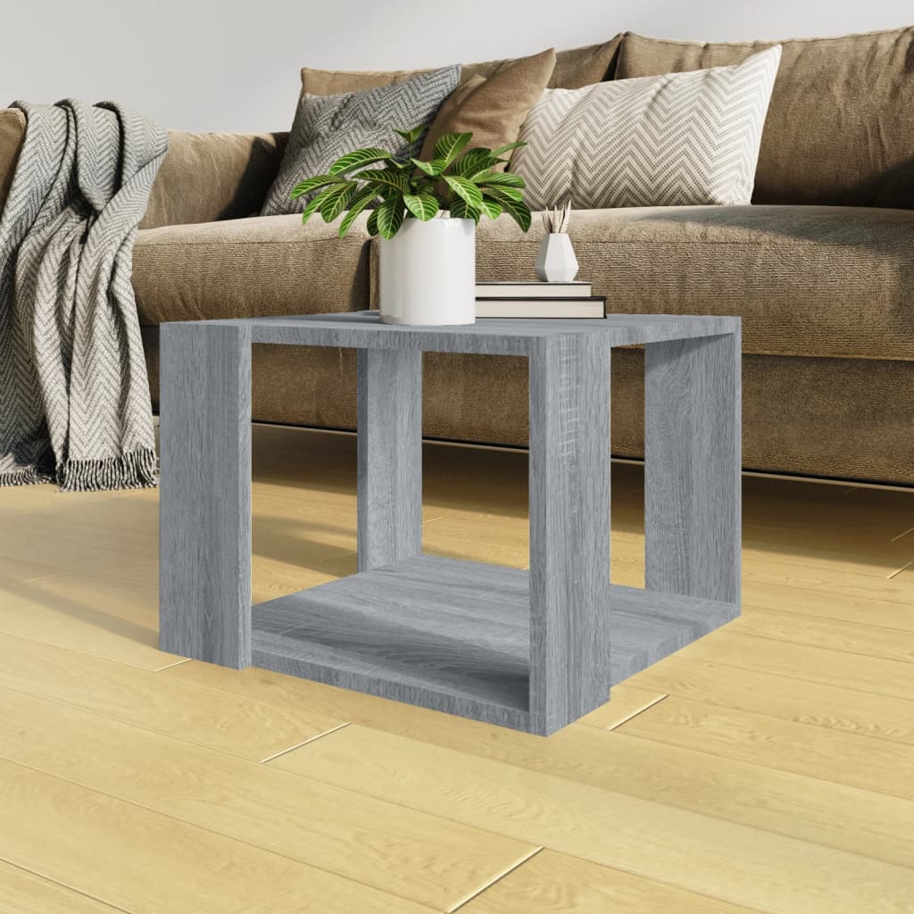 Mesa de centro madera contrachapada gris hormigón 102x55x45 cm