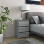 Sonoma Grey Plywood Nightstand 40x35x62.5 cm