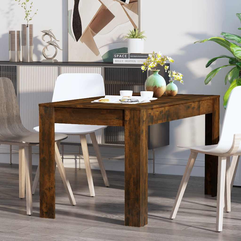 Mesa comedor madera contrachapada roble ahumado 140x74,5x76 cm