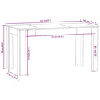 Mesa comedor madera contrachapada roble ahumado 140x74,5x76 cm