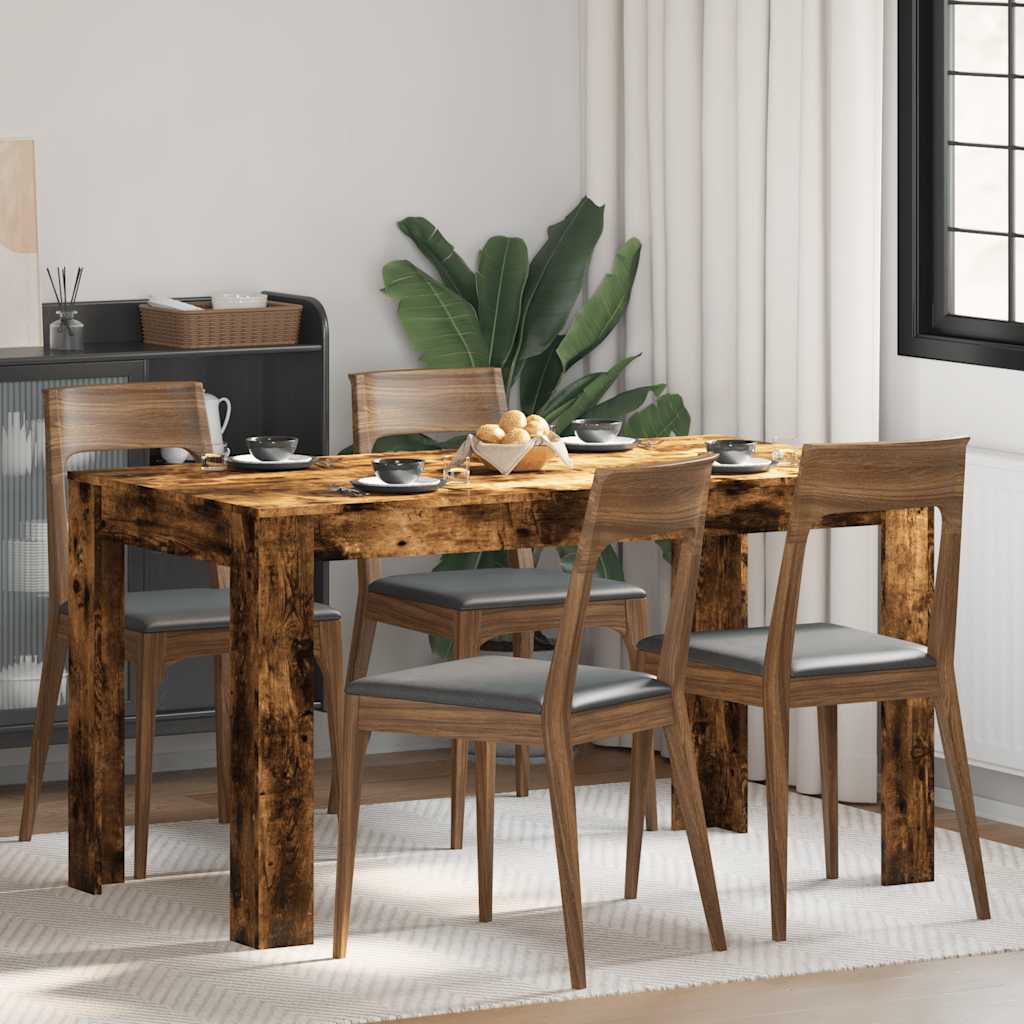 Mesa comedor madera contrachapada roble ahumado 140x74,5x76 cm
