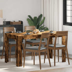 Mesa comedor madera contrachapada roble ahumado 140x74,5x76 cm