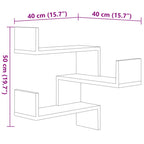 Estanterías de esquina de pared 2 uds gris Sonoma 40x40x50 cm