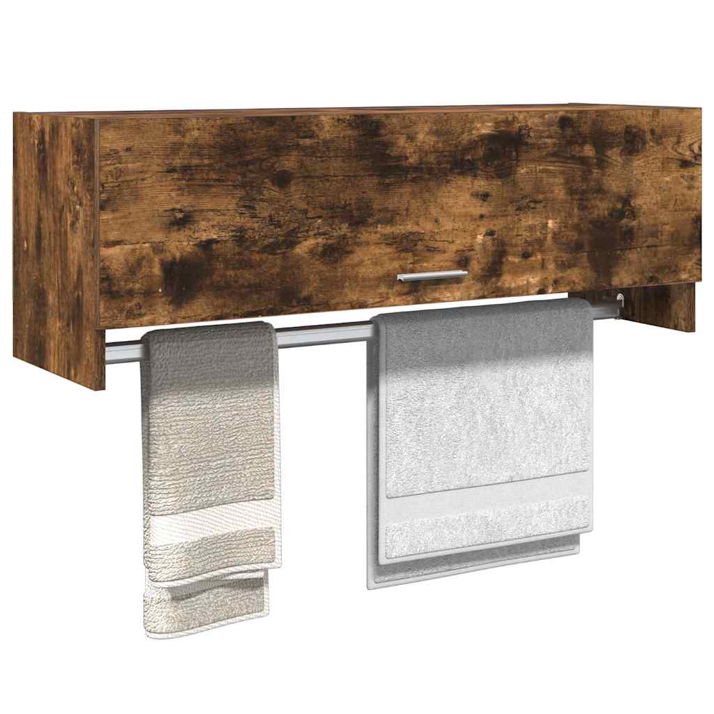 Armario madera contrachapada color roble ahumado 100x32,5x35 cm