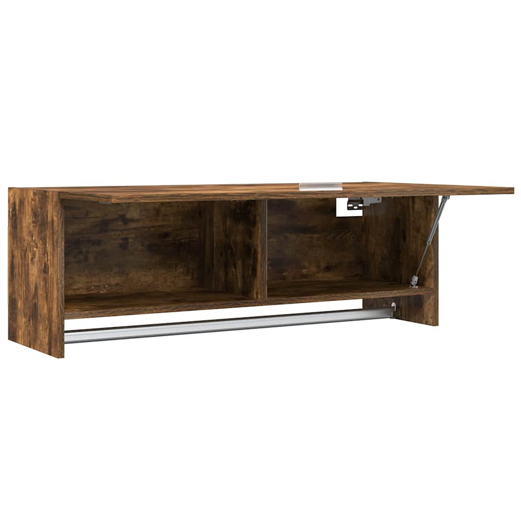 Armario madera contrachapada color roble ahumado 100x32,5x35 cm
