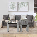 Mesas apilables 3 pzas madera contrachapada color gris Sonoma