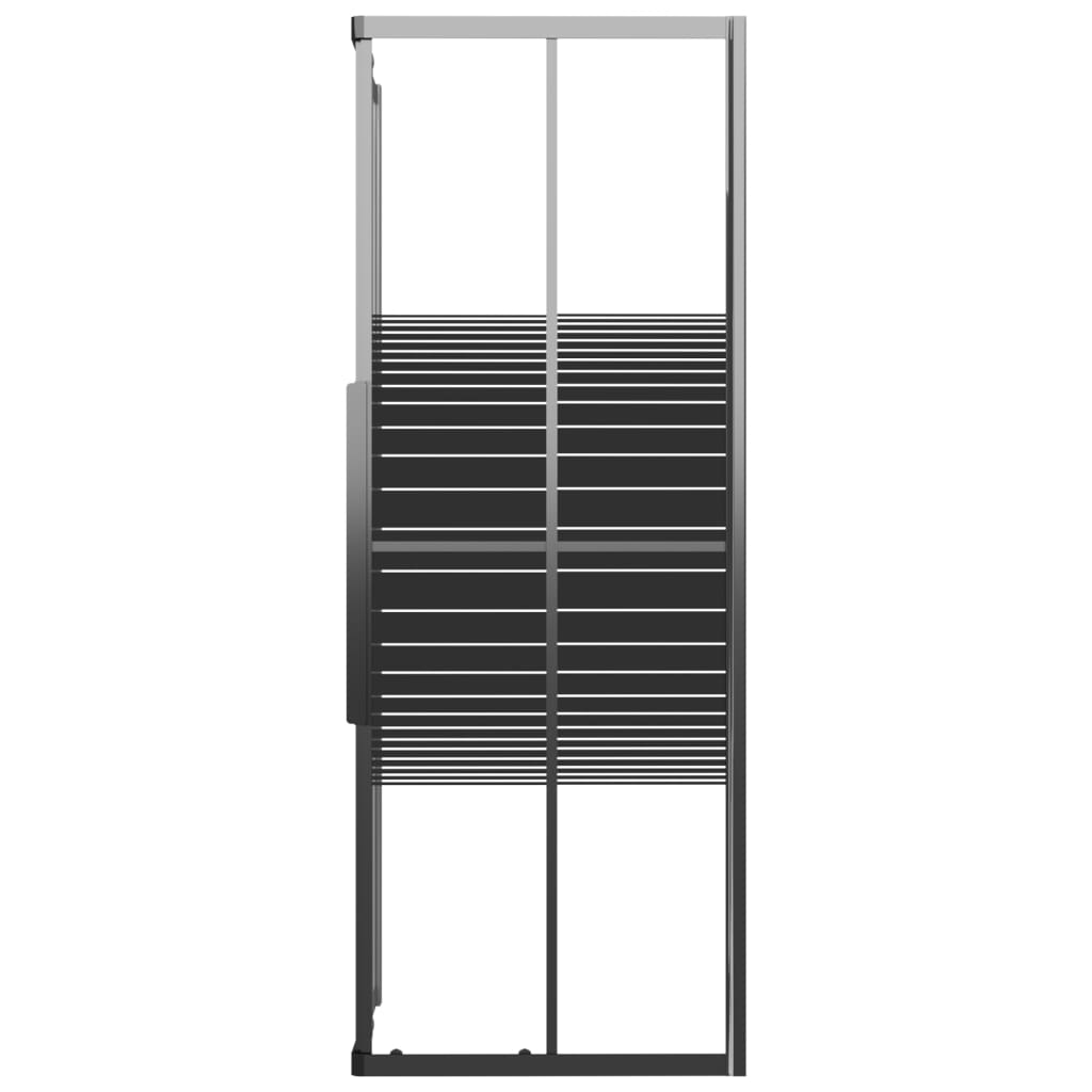 Cabina de ducha a rayas ESG negra 80x80x180 cm