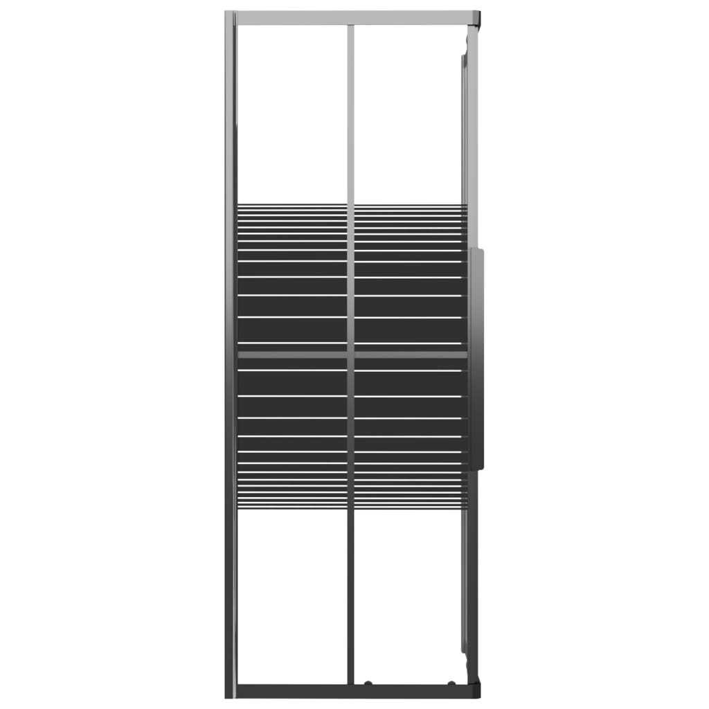 Cabina de ducha a rayas ESG negra 80x80x180 cm
