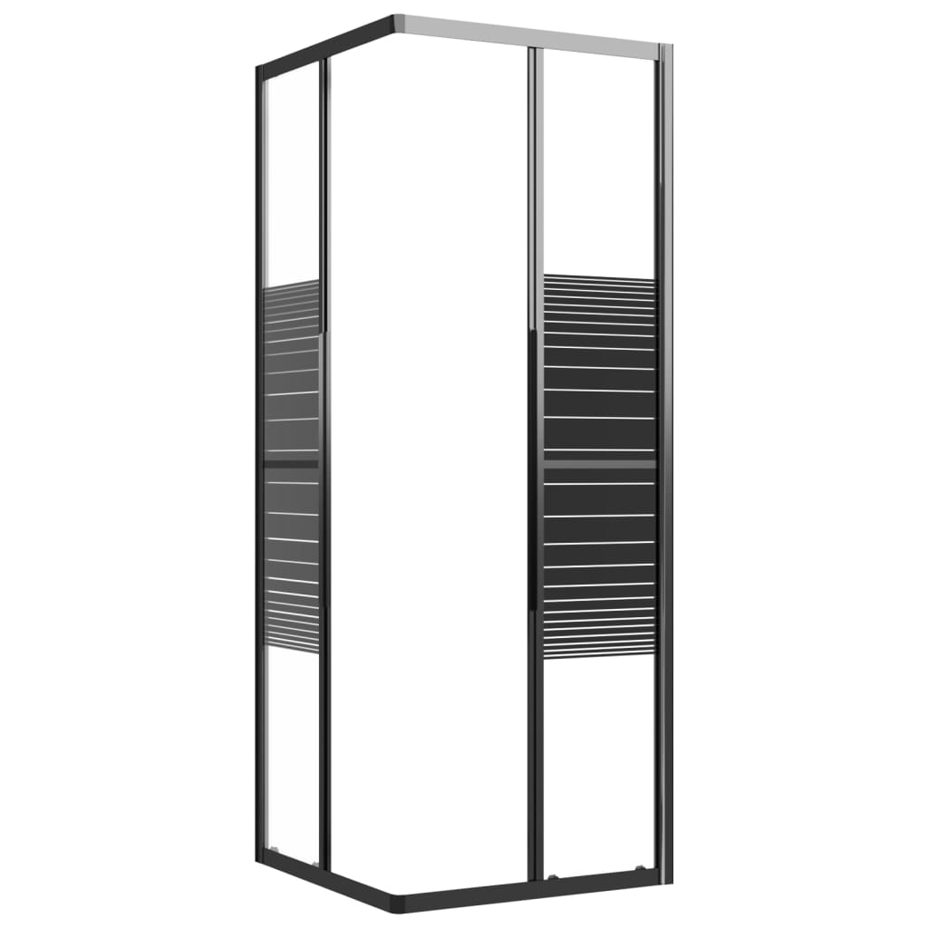 Cabina de ducha a rayas ESG negra 80x80x180 cm
