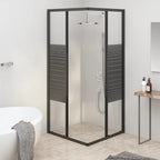 Cabina de ducha a rayas ESG negra 80x80x180 cm