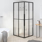 Cabina de ducha a rayas ESG negra 80x80x180 cm