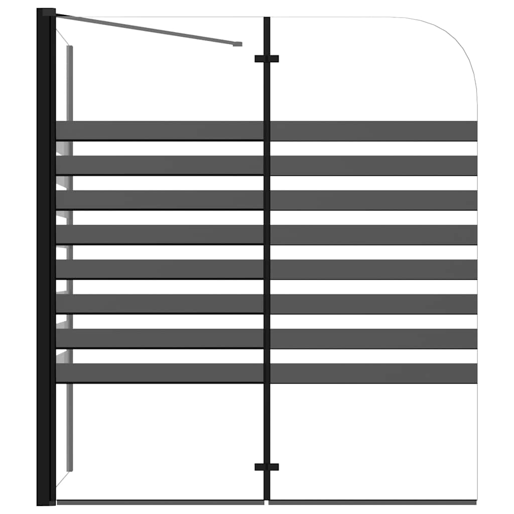 Mampara de baño a rayas vidrio templado 120x68x130 cm