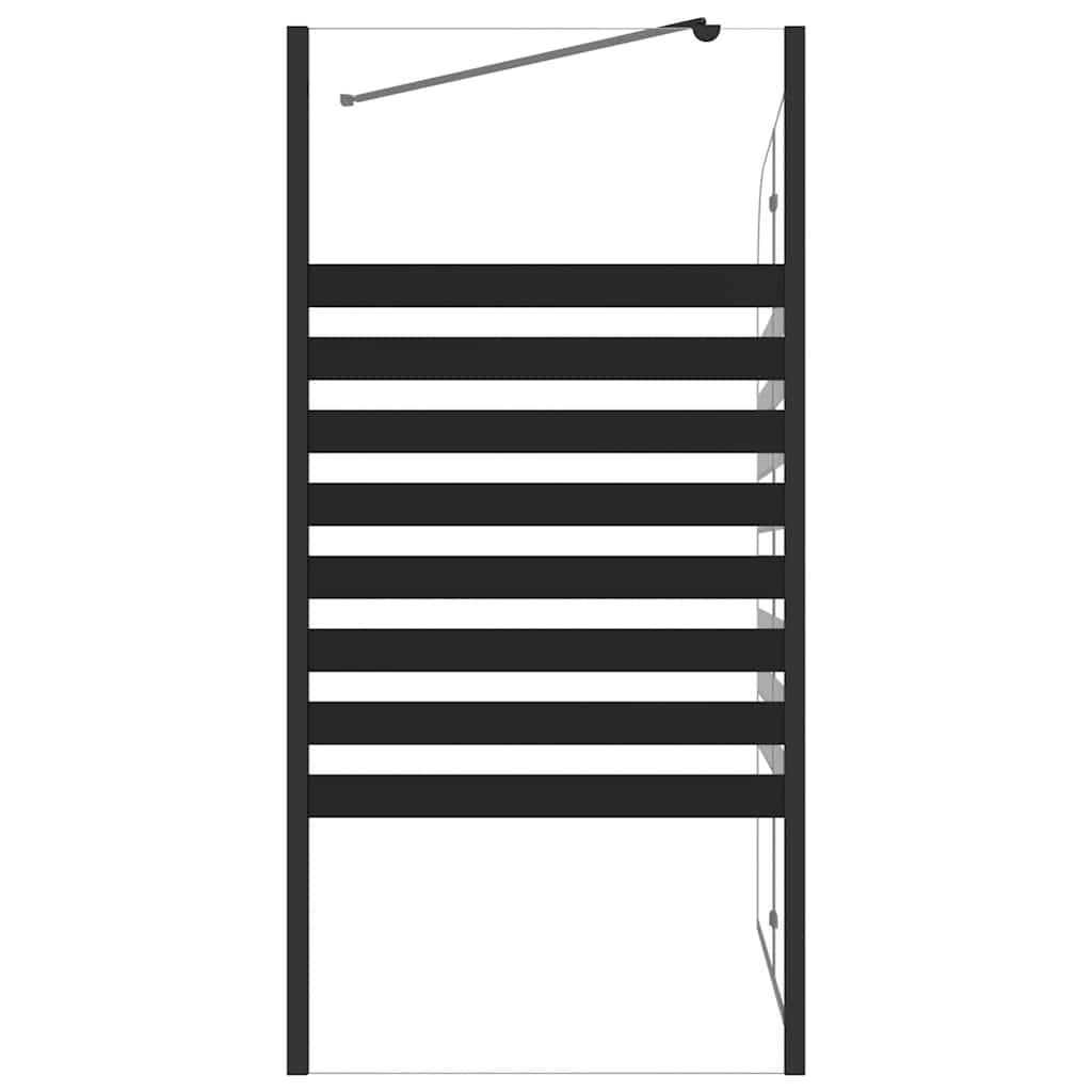 Mampara de baño a rayas vidrio templado 120x68x130 cm