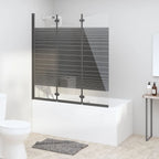 Mampara de baño a rayas vidrio templado 120x68x130 cm