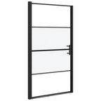 Puerta de ducha vidrio semiesmerilado negro 100x178 cm