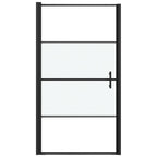 Puerta de ducha vidrio semiesmerilado negro 100x178 cm