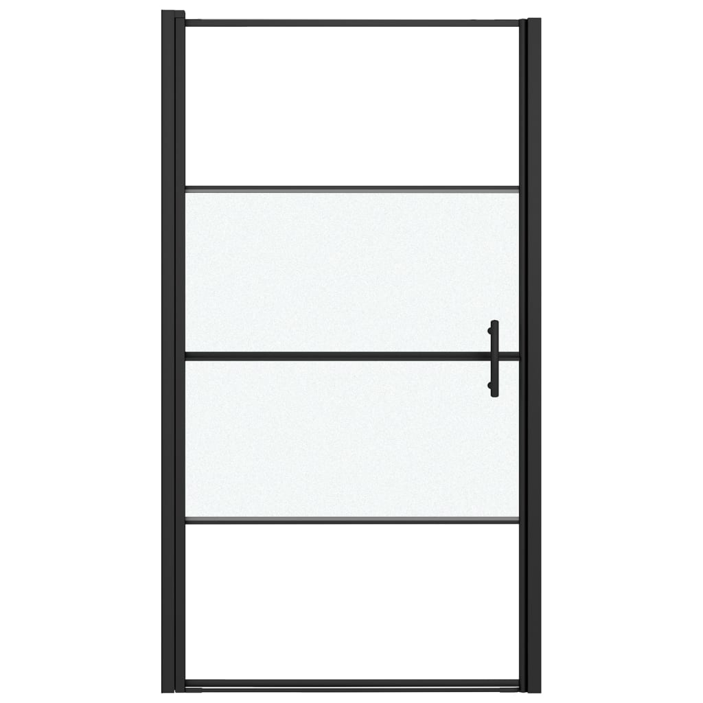 Puerta de ducha vidrio semiesmerilado negro 100x178 cm
