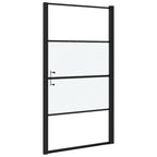 Puerta de ducha vidrio semiesmerilado negro 100x178 cm
