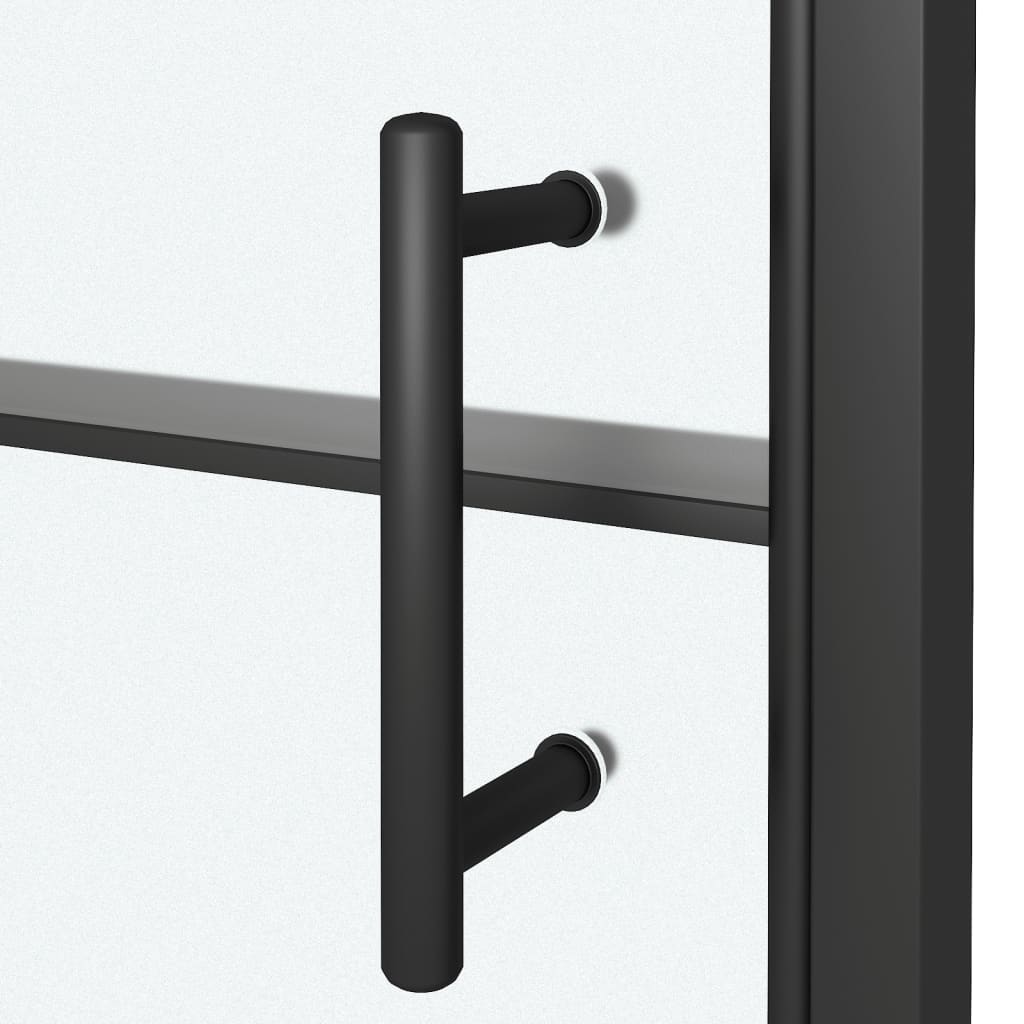 Puerta de ducha vidrio semiesmerilado negro 100x178 cm