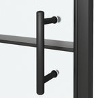 Puerta de ducha vidrio semiesmerilado negro 100x178 cm