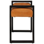 Banco piel de cabra auténtica negro y marrón 110 cm