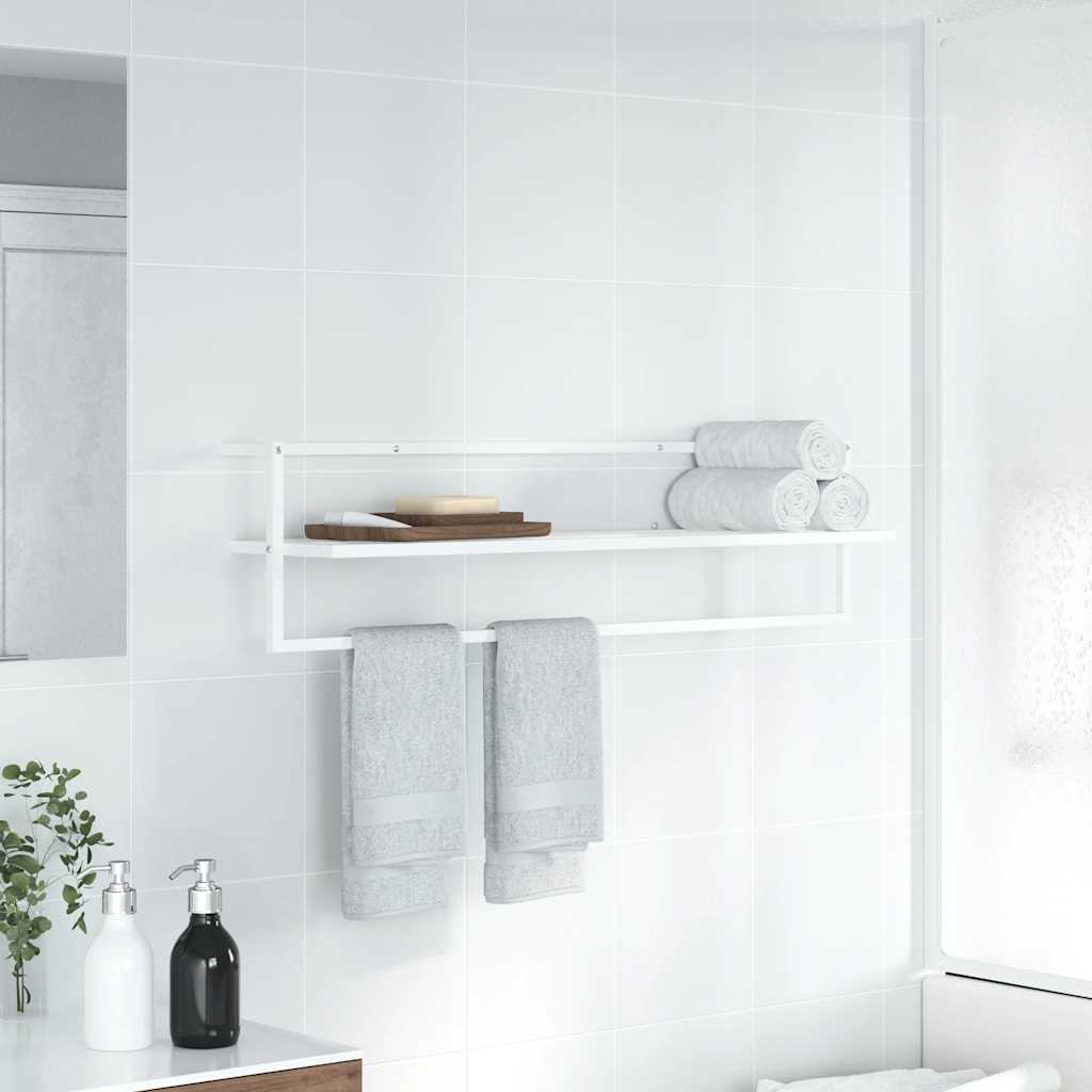 Toallero de hierro blanco 95x25x22 cm