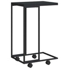 Armario auxiliar con ruedas contrachapado negro 40x30x63,5 cm
