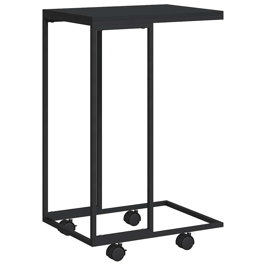 Armario auxiliar con ruedas contrachapado negro 40x30x63,5 cm