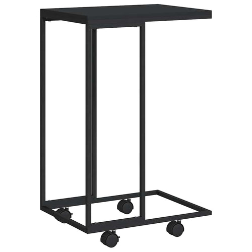 Armario auxiliar con ruedas contrachapado negro 40x30x63,5 cm