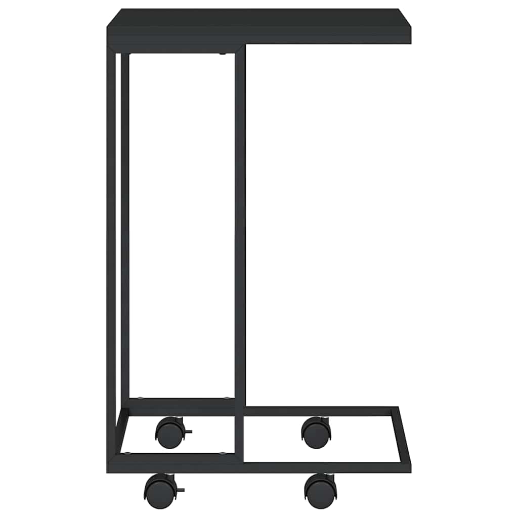 Armario auxiliar con ruedas contrachapado negro 40x30x63,5 cm