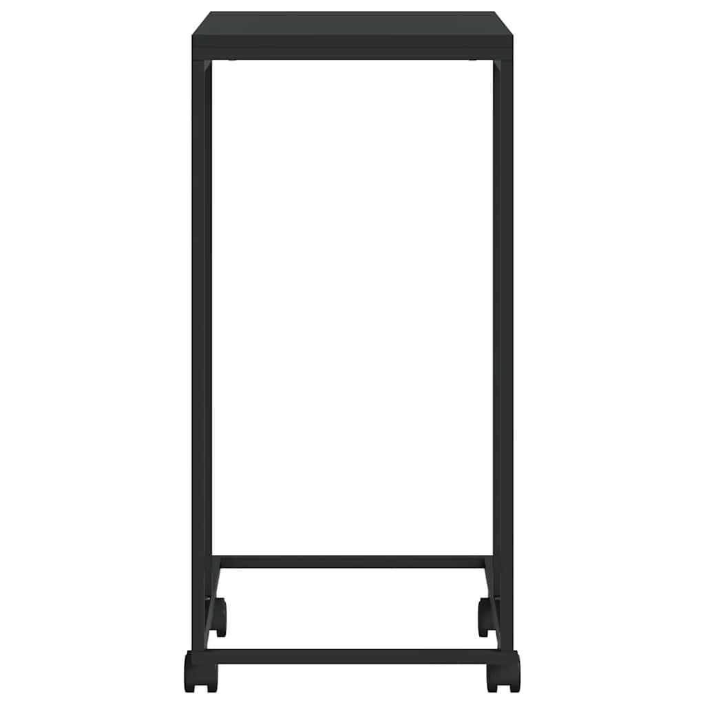 Armario auxiliar con ruedas contrachapado negro 40x30x63,5 cm