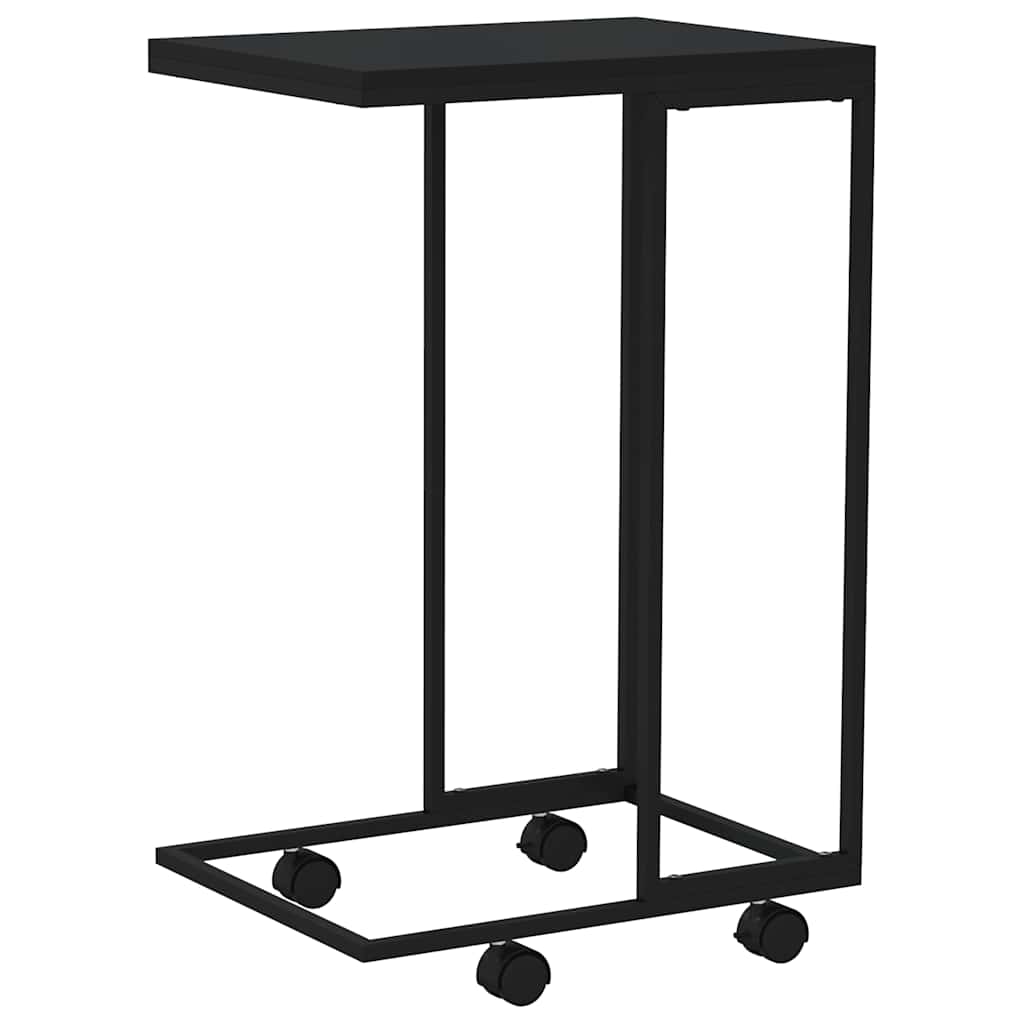Armario auxiliar con ruedas contrachapado negro 40x30x63,5 cm