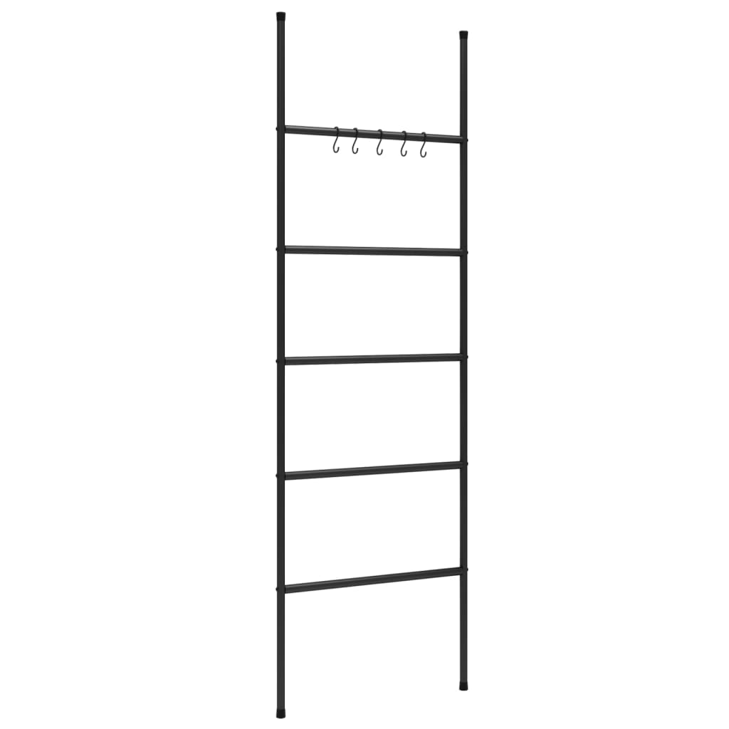 Toallero Escalera con 5 Niveles Negro 58x175 cm Hierro