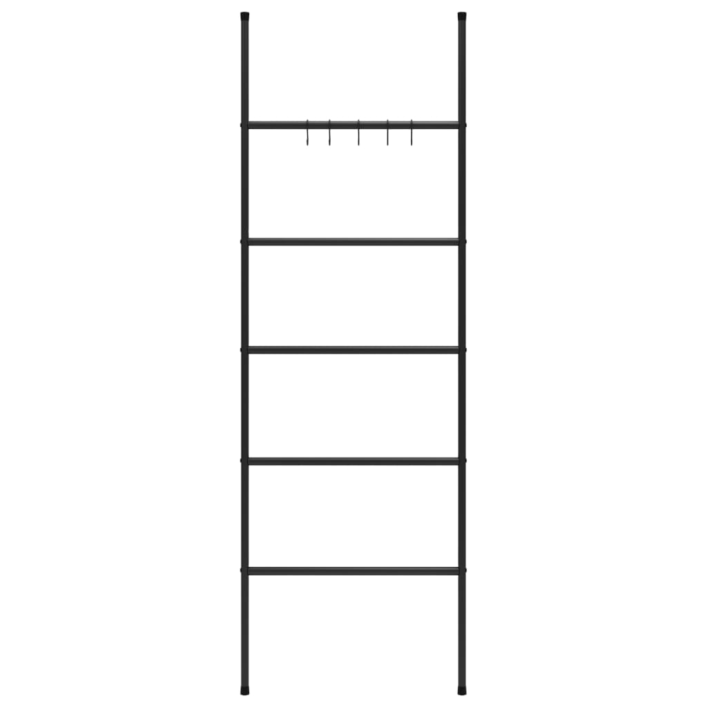 Toallero Escalera con 5 Niveles Negro 58x175 cm Hierro