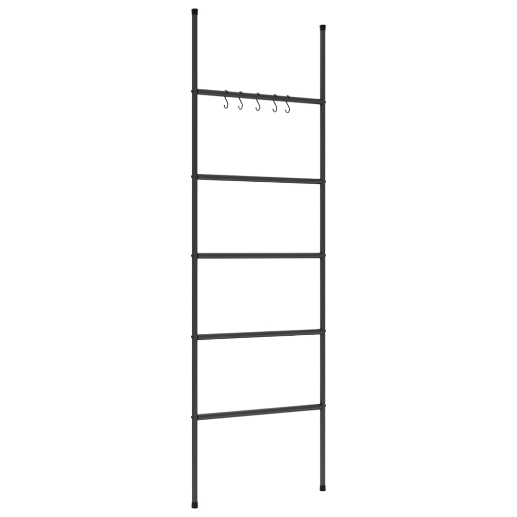 Toallero Escalera con 5 Niveles Negro 58x175 cm Hierro