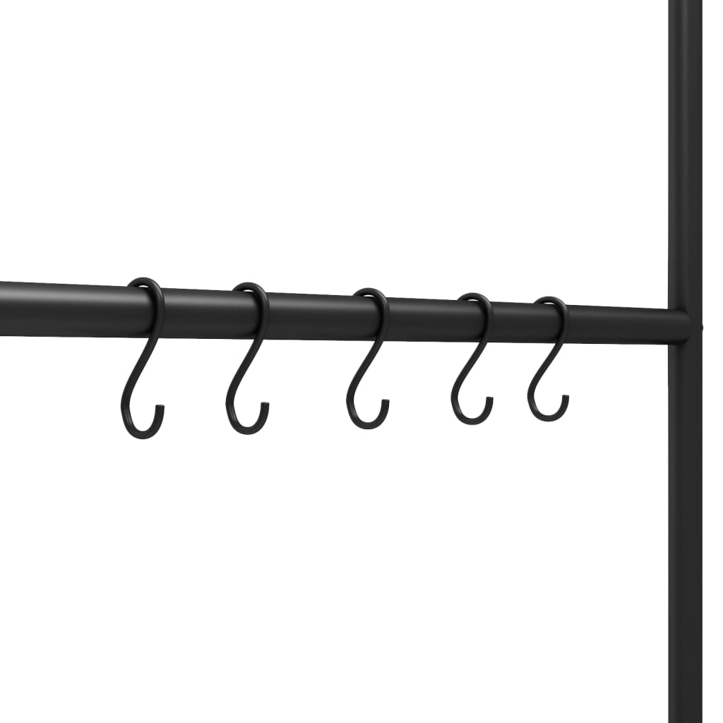Toallero Escalera con 5 Niveles Negro 58x175 cm Hierro