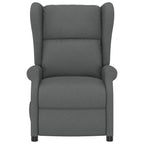 Sillón orejero reclinable eléctrico de tela gris oscuro
