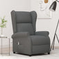 Dark grey fabric electric reclining wingback armchair