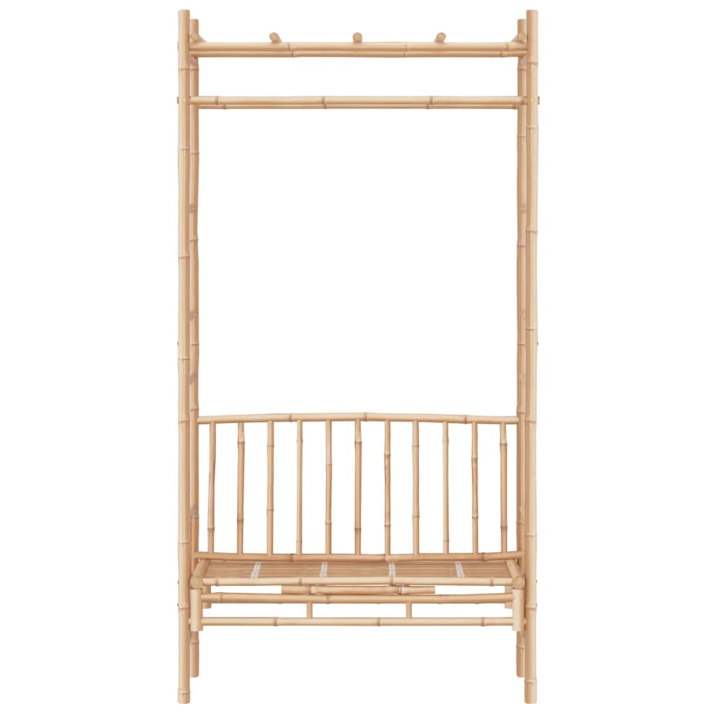 Banco de jardín con pérgola bambú 116 cm