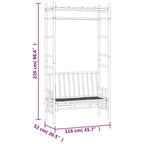 Banco de jardín con pérgola bambú 116 cm